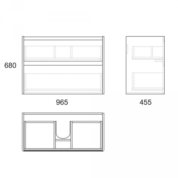 Тумба под раковину Owl 1975 Malaren, 100 см, 2 ящика OW03.08.05