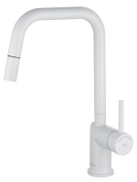 Смеситель для кухни с выдвижным изливом WONZON & WOGHAND, белый матовый WW-6018-MW