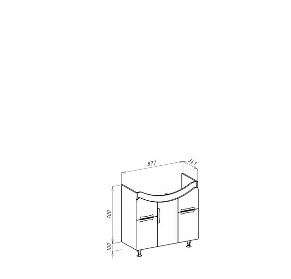 Тумба под раковину Bellezza Лагуна 85 4632114110014