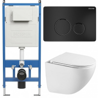 Комплект унитаза с инсталляцией Grossman Style 97.4455SQC.05.21M с клавишей смыва