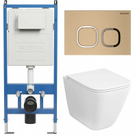 Комплект унитаза с инсталляцией Grossman Cosmo 97.4479SQC.02.310 с клавишей смыва