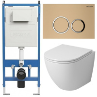 Комплект унитаза с инсталляцией Grossman Galaxy 97.4455S.01.310 с клавишей смыва