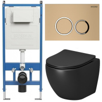 Комплект унитаза с инсталляцией Grossman Galaxy 97.4455BMS.01.310 с клавишей смыва