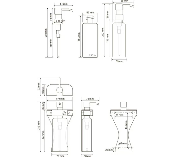 Дозатор жидкого мыла Bemeta 152109371