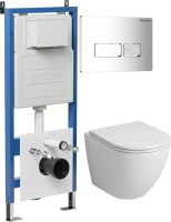 Комплект унитаза с инсталляцией Grossman Pragma 97.4455SQ.03.100 с клавишей смыва