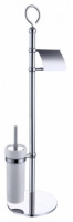 Напольный держатель запасной туалетной бумаги и ершика KAISER хром (нерж) (KH-2610)