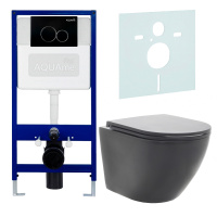 Инсталляция с унитазом AQUAme AQM40002MB черный матовый