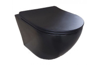 Подвесной безободковый унитаз Relisan WM 703 Black  Гл000026452