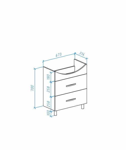 Тумба под раковину Bellezza Анкона 70 4639611110011
