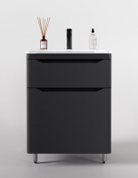 Тумба под раковину Style Line Марелла 60 Люкс Plus СС-00002397 серый матовый