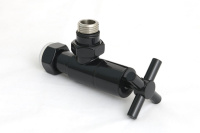 Вентиль Сунержа угловой крест (G 1/2" НР х G 3/4" НГ) 9011-1408-1234 черный графит