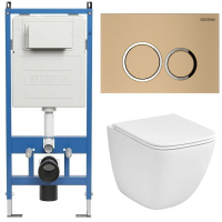 Комплект унитаза с инсталляцией Grossman Galaxy 97.4497SQC.01.310 с клавишей смыва