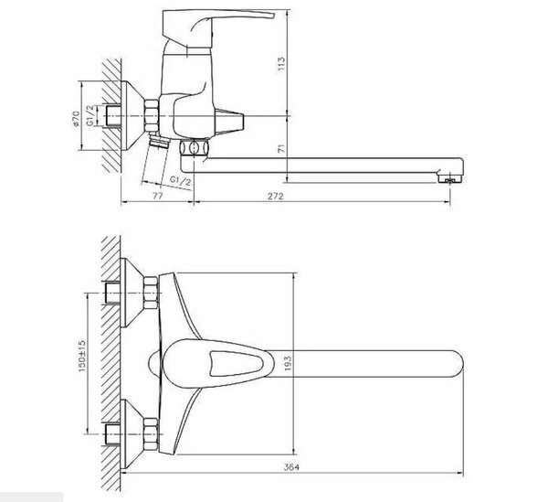Смеситель для ванны Haiba HB2265
