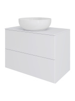 Тумба с раковиной подвесная 75 см, Orange Otto Ot-75TuMDF+B07-420W белый глянец