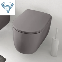 Унитаз подвесной безободковый Tornado Kerasan Nolita 531589 серый матовый, без сиденья