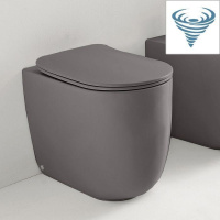 Унитаз приставной безободковый TORNADO Kerasan Nolita 531989 серый матовый, без сиденья