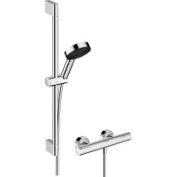 Термостат для душа с душевым гарнитуром Hansgrohe Pulsify Select S 105 3jet Relaxation EcoSmart Ecostat Element 24272000 хром