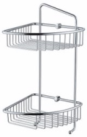 Полка настенная(двойная) угловая KAISER 204*204*430*60 Chrome/латунь (KH-5070)