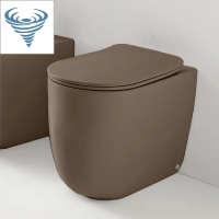 Унитаз приставной безободковый TORNADO Kerasan Nolita 531988 коричневый матовый, без сиденья