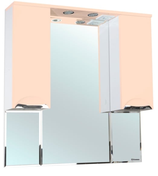 BELLEZZA Альфа-90 зеркало-шкаф бежевый, красный, черный (свет.)