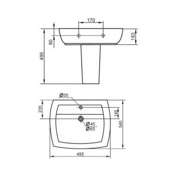 Раковина подвесная (49,5х54) Cezares Flamingo CZR-354