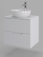 Тумба с раковиной подвесная 60 см Orange Line Li-60TuwMDF+B07-420W белый