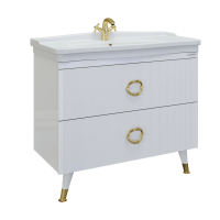 Тумба напольная Grossman АТРИО-105 см 1010501 с 2-я ящ, белый глянец