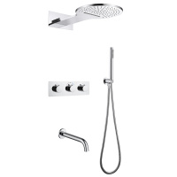 Душевой комплект ABBER Wasser Kreis AF8150 скрытого монтажа с изливом, термостат, хром