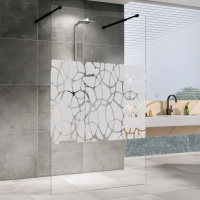 Душевая перегородка (100х200) ABBER Immer Offen AG68100BF8 черный