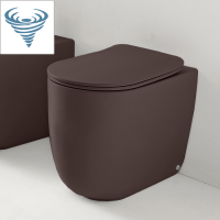 Унитаз приставной безободковый Торнадо Kerasan Nolita 531975 бургундский матовый, без сиденья