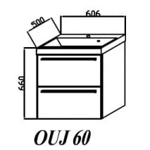 Шкаф-тумба с умывальником из литого мрамора Kolpa San Jolie OUJ 60
