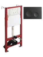 Инсталляция для подвесного унитаза Agger ACC500+APB0144 клавиша смыва черный матовый