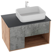 Тумба подвесная Grossman БРУНО-80 см 108008 с 1-м ящ, веллингтон/бетон