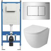 Комплект унитаза с инсталляцией Grossman Classic 97.4455MS.04.10M с клавишей смыва