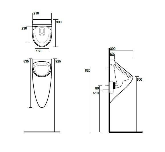 Писсуар подвесной Kerasan Aquatech 373501 белый