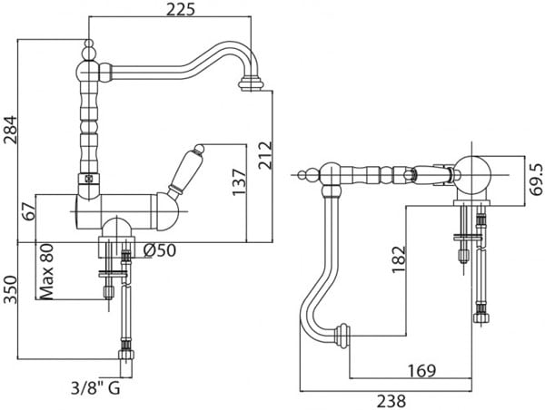 Смеситель для кухни Cezares ELITE ELITE-LLPM2-01-M хром