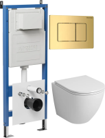 Комплект унитаза с инсталляцией Grossman Classic 97.4455SQ.04.30M с клавишей смыва