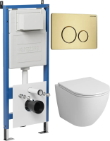 Комплект унитаза с инсталляцией Grossman Style 97.4455SQ.05.32M с клавишей смыва