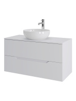 Тумба с раковиной подвесная 100 см, Orange Line Li-100TuwMDF+B07-420W белый