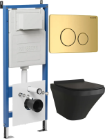 Комплект унитаза с инсталляцией Grossman Style 97.4440BMS.05.30M с клавишей смыва