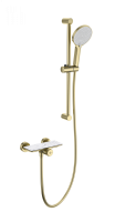 Смеситель для душа с гарнитуром WONZON & WOGHAND ClickPlate, брашированное золото WW-B2052-A- BG