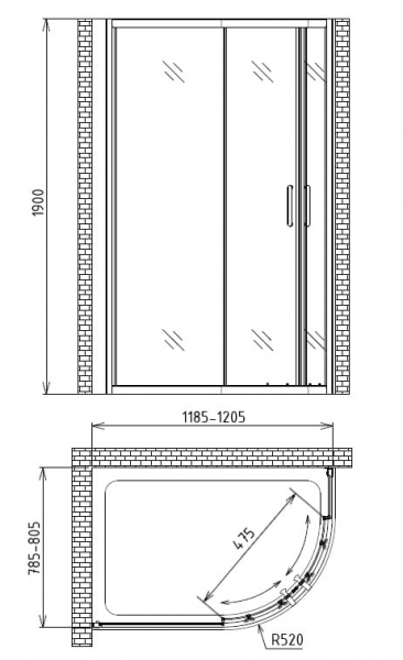 Душевой уголок Gemy Victoria S30182