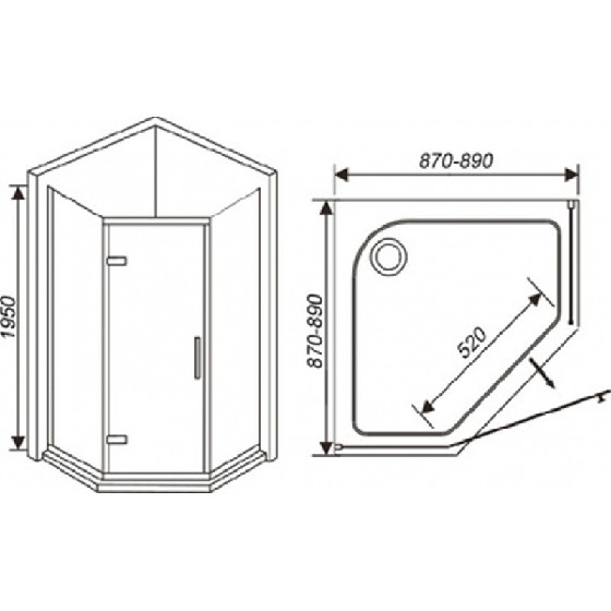 Душевой уголок WeltWasser серия WW950 арт. 950P1-90 (10000002931)