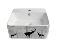 Накладная раковина (40х42) Bronze de Luxe Black Deer 1060BD
