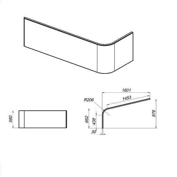 Панель фронтальная 160 см Am.Pm Spirit W72A-160U100W-P2 белый