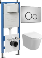 Комплект унитаза с инсталляцией Grossman Style 97.4477SQ.05.12M с клавишей смыва