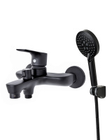 Смеситель для ванны однорычажный с душевым набором Orange Aristo M19-300b черный