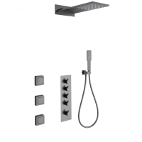 Душевая система с термостатом встраиваемая WONZON & WOGHAND, темный графит WW-D4100-BGG Душевая система с термостатом встраиваемая WONZON & WOGHAND, темный графит WW-D4100-BGG