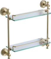 Полка прямая двойная стеклянная 40 см Savol 58b S-005822B