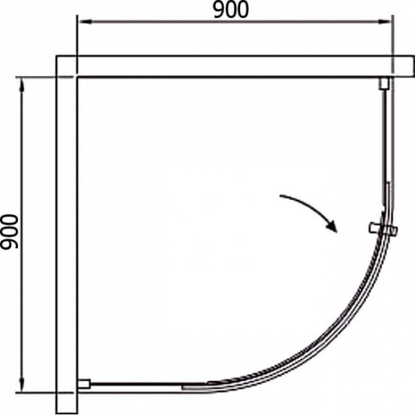 Душевой уголок 90 Black&White Stellar Wind S301 3011010